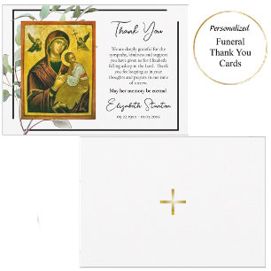 Carte De Remerciements Simples verdure Orthodoxe funérailles chrétiennes