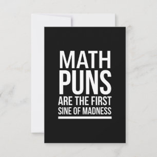 Carte De Remerciements Sine de folie drôle maths puns blanc