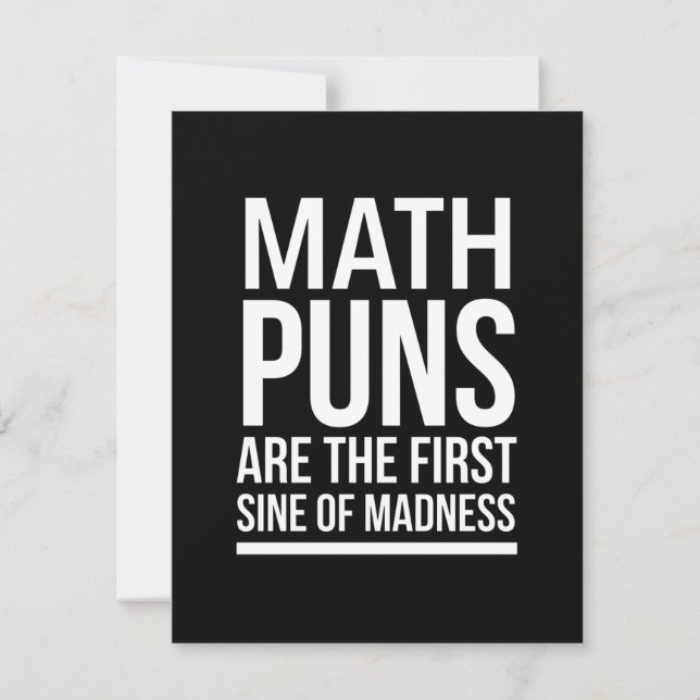 Carte De Remerciements Sine de folie drôle maths puns blanc (Devant)