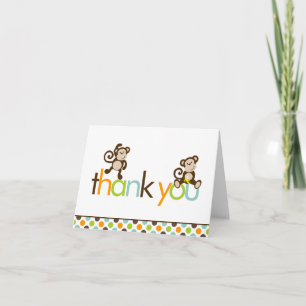 Carte De Remerciements Singes et Pois Remerciements Notes