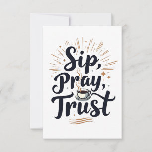Carte De Remerciements Sip Pray Trust Café Et Jesus Lover