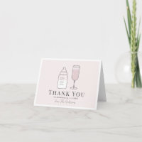 Sip & Voir Champagne Bouteille Baby shower rose