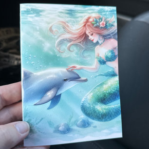 Carte De Remerciements Sirène sous la mer côtière