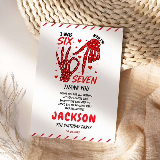 Carte De Remerciements Six Seven Birthday Skeleton Hands Party (Six Seven Birthday Skeleton Hands Party Thank You Card
)