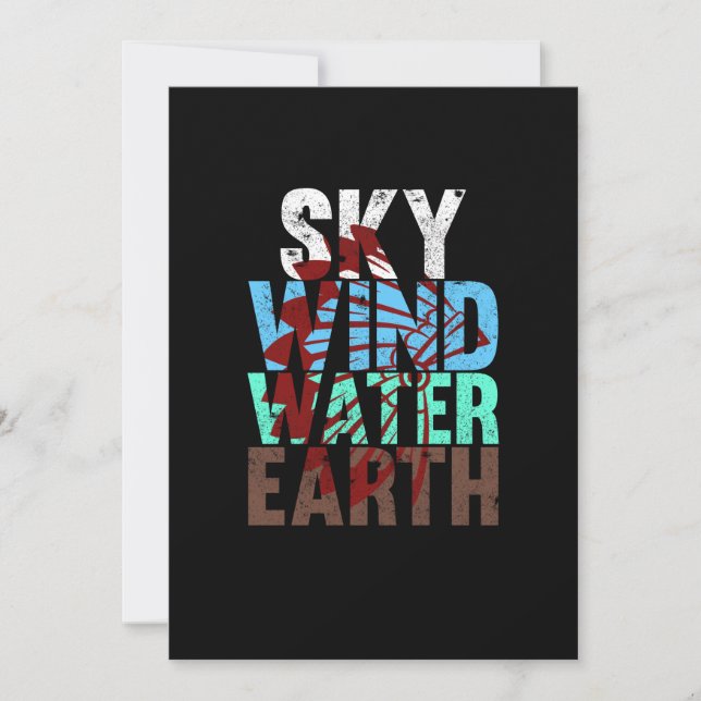 Carte De Remerciements Sky Wind Water Earth Native American Day Support (Devant)