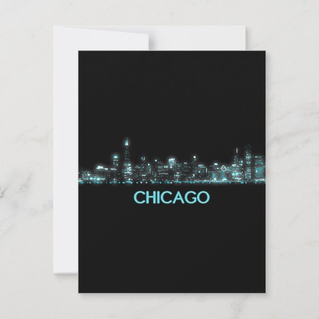 Carte De Remerciements Skyline de Chicago (Devant)