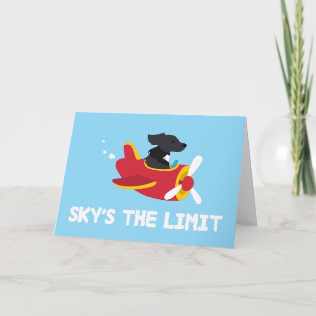 Carte De Remerciements Sky's the Limit Dog Vol Airplane Greeting Card (Devant)