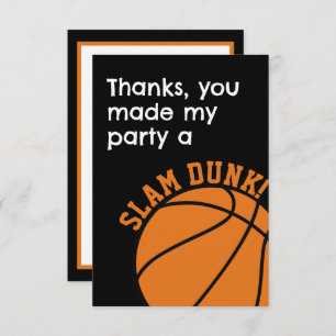 Carte De Remerciements Slam Dunk Basketball fête d'anniversaire