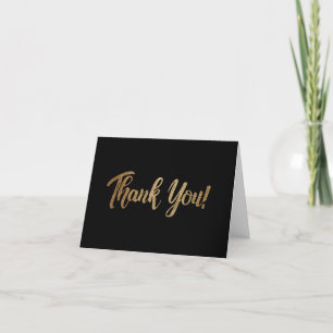 Carte De Remerciements Sleek Simple Elegant Gold Script 60e anniversaire
