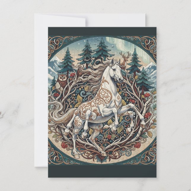 Carte De Remerciements Sleipnir Woodland Myth Art Flat Thank You Card (Devant)