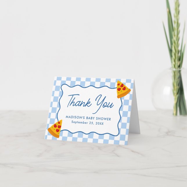 Carte De Remerciements Slice Slice Baby Pizza Baby Shower (Devant)