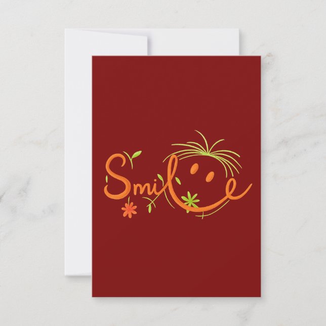 Carte De Remerciements Smile Brush Style Line Art | Thank You Card 3.5"x5 (Devant)