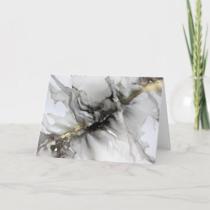 Carte de remerciements Smokey Black Grey Gold