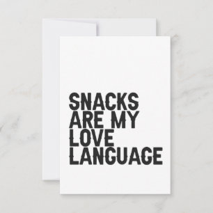 Carte De Remerciements Snacks are my Love Langue Amoureux de la nourritur