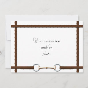 Carte De Remerciements Snaffle Bit & Laced Reins Equestre Cheval Photo
