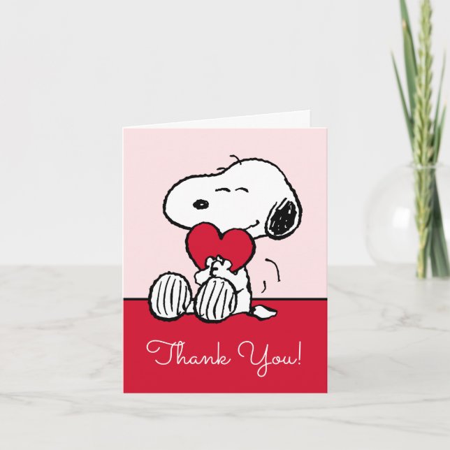 Carte De Remerciements Snoopy | Little Sweetheart Baby Shower Thank You C (Devant)