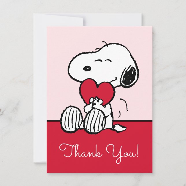 Carte De Remerciements Snoopy | Little Sweetheart Baby Shower Thank You C (Devant)