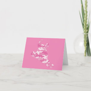 Carte De Remerciements Snowboardeur en Camouflage rose