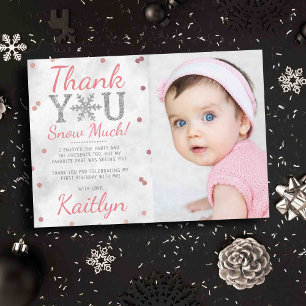 Carte De Remerciements Snowflake Hiver 1er anniversaire Photo