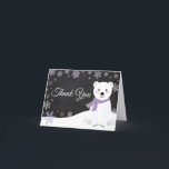 Carte De Remerciements Snowflake Purple Chalkboard<br><div class="desc">Winter Polar Bear Snowflake Purple Chalkboard Thank You Card</div>