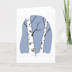 Carte De Remerciements Snowy Colorado Aspens Trees Blank Greeting Card