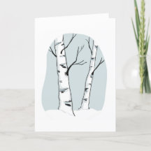 Snowy Colorado Aspens Trees Blank Greeting Card