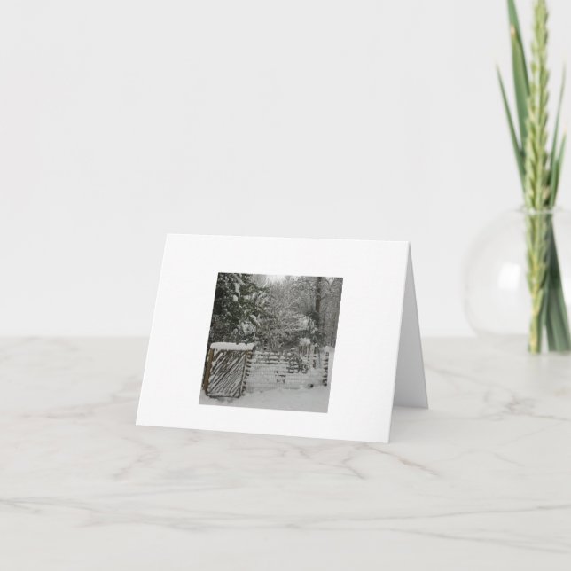 Carte De Remerciements Snowy gate winter greeting card (Devant)