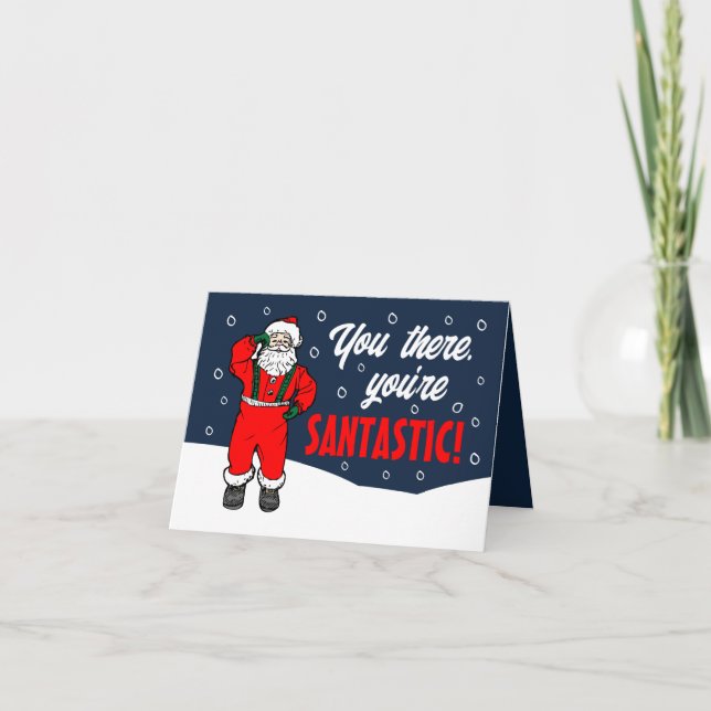 Carte De Remerciements Snowy Père Noël, Vous êtes Santastique, Client sai (Devant)