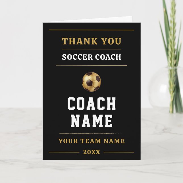Carte De Remerciements Soccer Coach Team Appreciation Gift (Devant)
