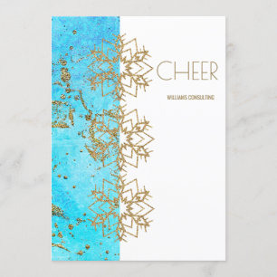 Carte De Remerciements Société Cheer Gold et aquarelle Noël
