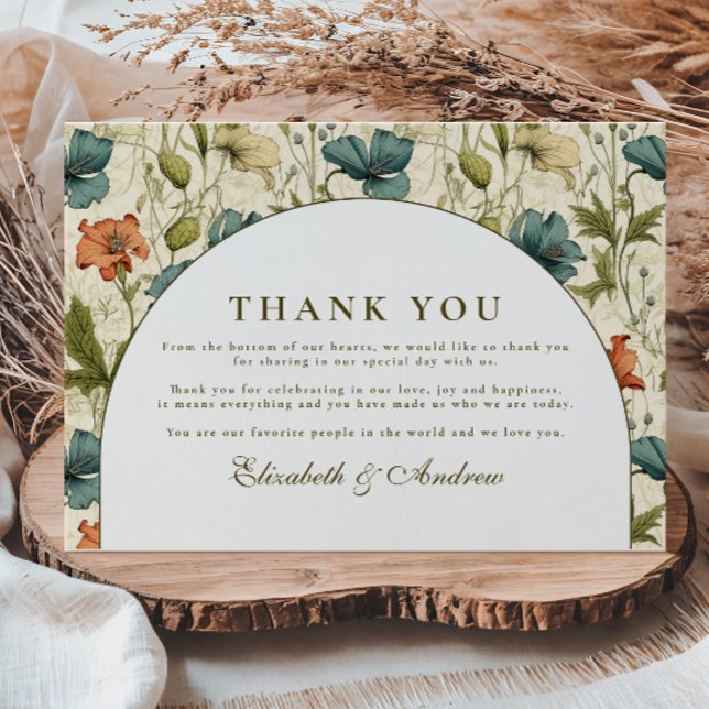 Carte De Remerciements Soft Botanical Arch Garden Wedding (Créateur téléchargé)