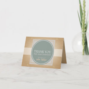 Carte De Remerciements Soft Green Circle G Square Tags Sympathy Thank you