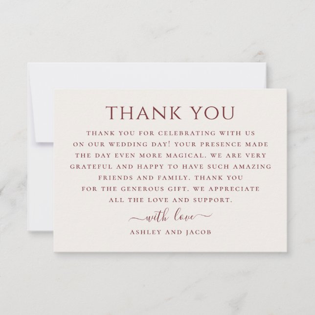 Carte De Remerciements Soft Ivory Wedding | Minimalist Clean Neutral (Devant)