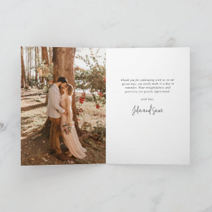 Carte De Remerciements Soft Purple Élégant Script Mariage Photo+Message
