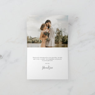 Carte De Remerciements Soft Purple Élégant Script Mariage Photo+Message