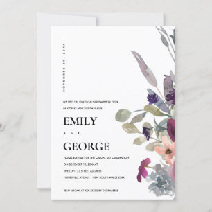 CARTE DE REMERCIEMENTS SOFT PURPLE LILAC FLORAL NOUS AVONS LIÉ L'INVITATI