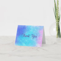 Soft Watercolors in Pink Purple and Blue Thank You
