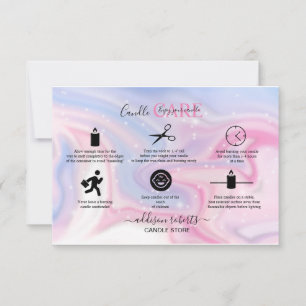 Carte De Remerciements Soins aux bougies rose esthétique