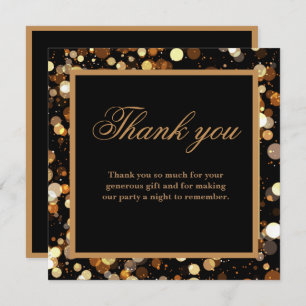 Carte de remerciements Soiree Black Elegant Double