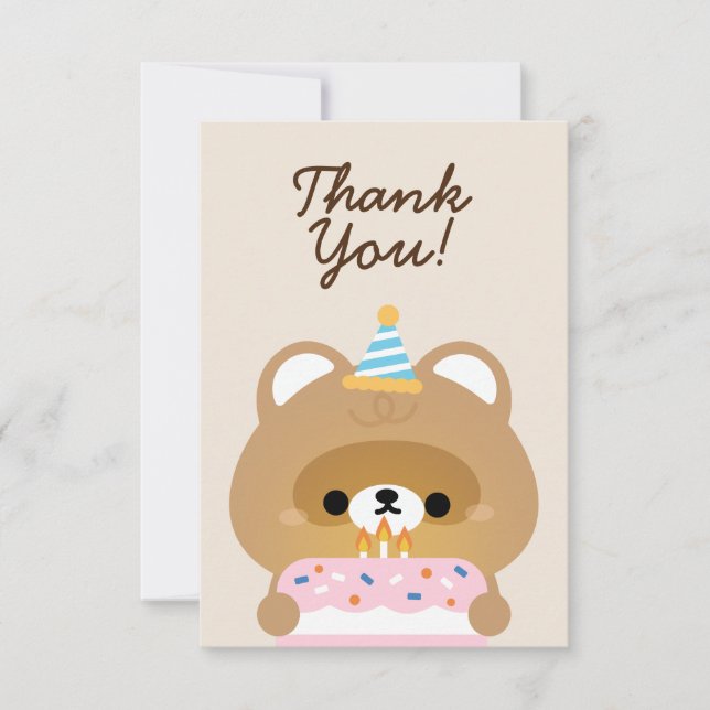 Carte De Remerciements Soirée d'anniversaire très simple (Devant)