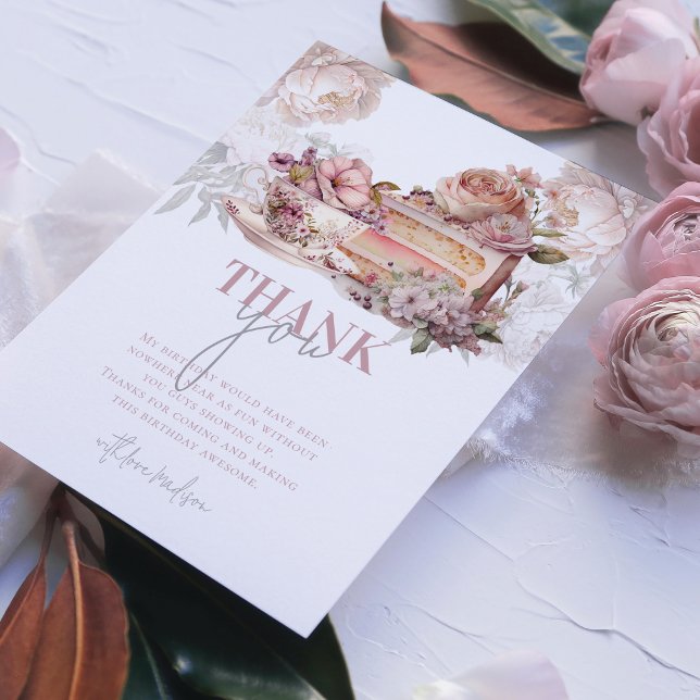 Carte De Remerciements Soirée de thé d'anniversaire (Créateur téléchargé)