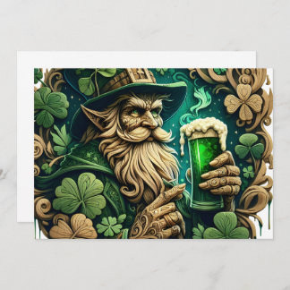 Carte De Remerciements Soirée enchantée de toast Ale A Leprechauns