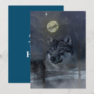 Carte De Remerciements Soirée Wolf Spirit Moon