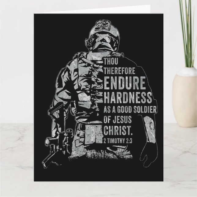 Carte De Remerciements Soldat de Jésus-Christ - Armée de la Foi chrétienn (Devant)