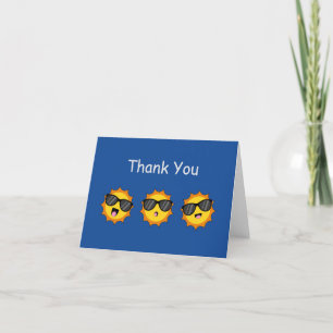 Carte De Remerciements Soleil avec lunettes de soleil Happy Emoji Visages
