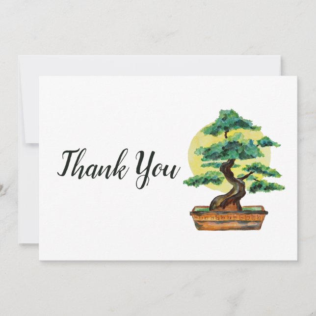 Carte De Remerciements Soleil de Bonsai Tree (Devant)