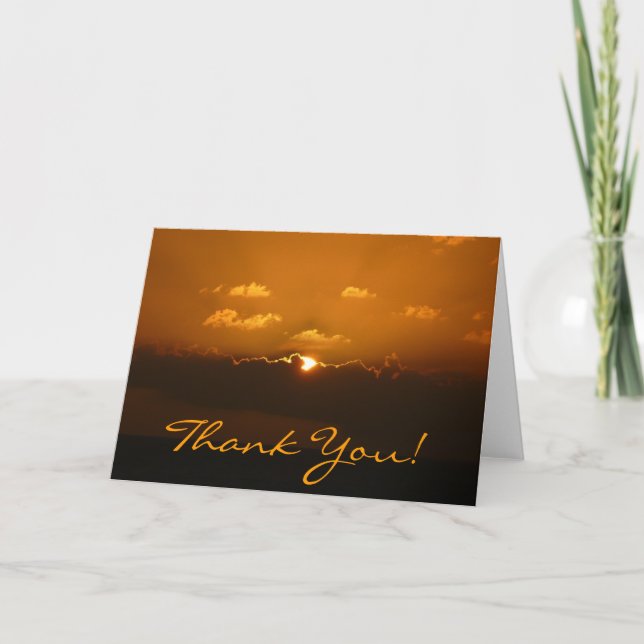 Carte De Remerciements Soleil derrière les nuages (Devant)