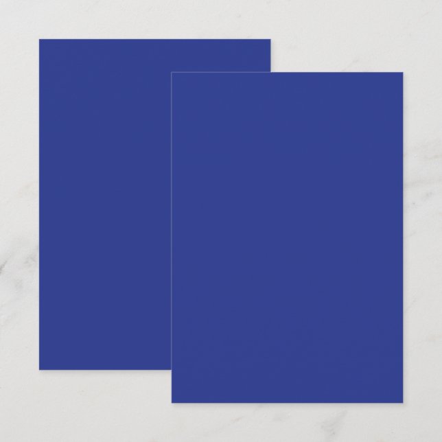 Carte De Remerciements Solid Deep Blue Backdrop | Bold Minimalist Design (Devant / Derrière)