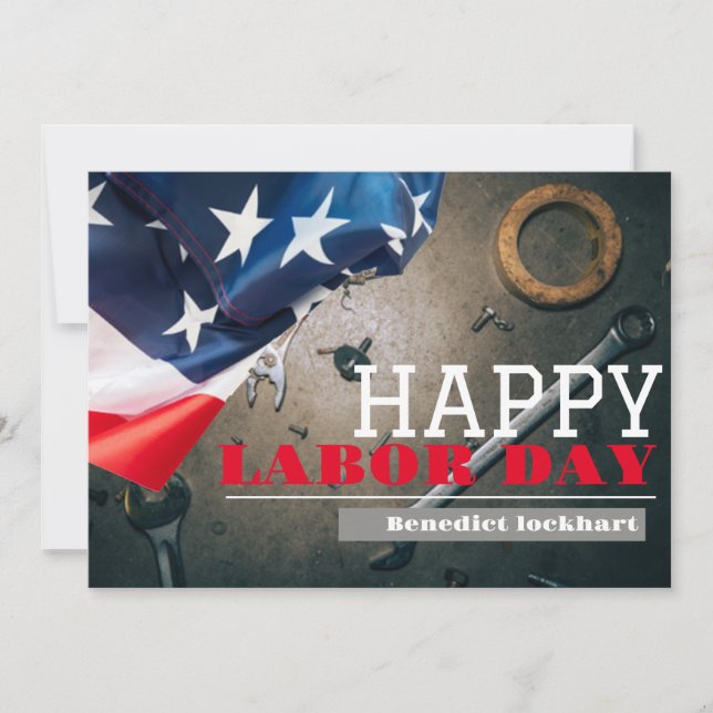 Carte De Remerciements Solidarité Travailleur Unité Fête du Travail avec  (Devant)