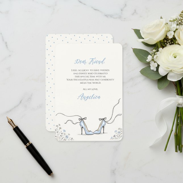 Carte De Remerciements Something Blue Talons Baby Shower (Something Blue Heels Bridal Shower Thank You Card
)